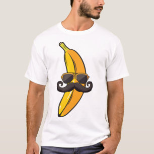 Camiseta Banana Mustache Gafas de sol cara Funny Fruto Guay