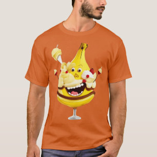 Camiseta banana partida fruta divertida