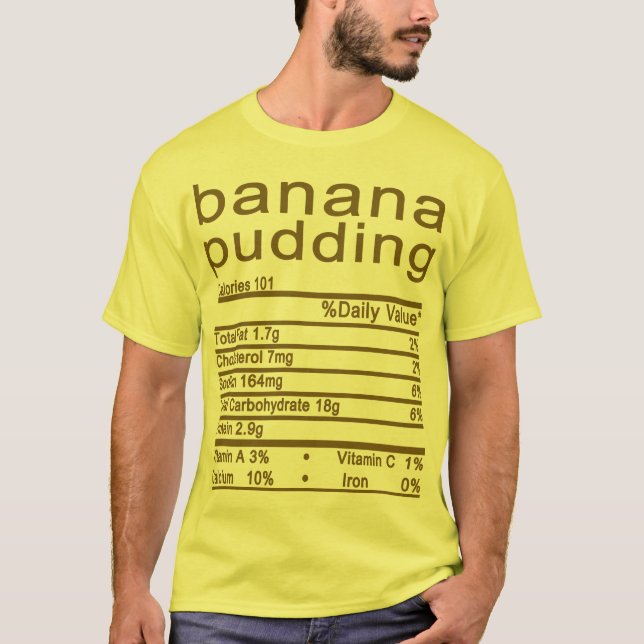 Camiseta banana pudding Nutrición Hechos Acción de Gracias (Anverso)