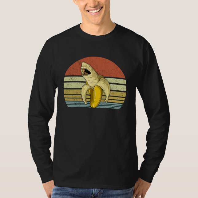 Camiseta Banana Shark Banana Themed Party Fish Fruit In Uni (Anverso)