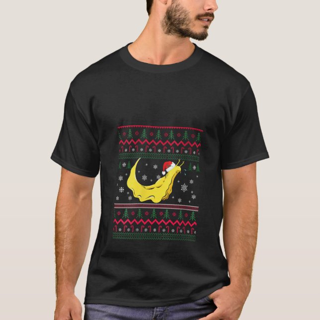 Camiseta Banana Slug Santa Claus Feo Navidades Patrón Hol (Anverso)