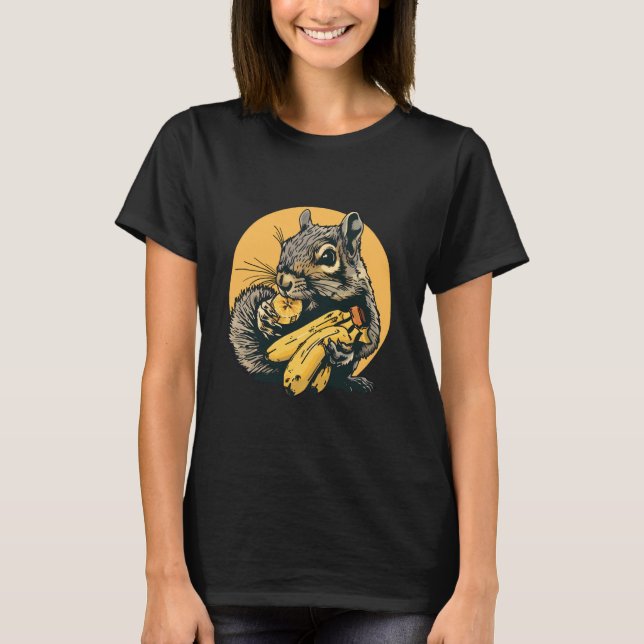 Camiseta Banana Squirrel Banana Fruit Artwork Wildlife Bana (Anverso)