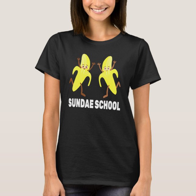 Camiseta Banana Sundae Es Vegetariana Escolar Vegan Stu (Anverso)
