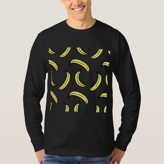 Camiseta Banana Tropical Sumer Fruto Patrón Guay Alimentos  (Anverso)