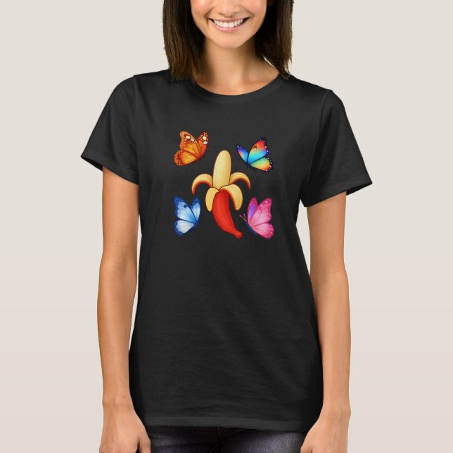 Camiseta Banana with Colorful Butterflies (Anverso)
