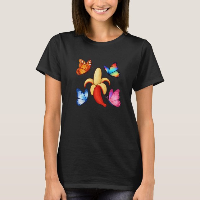 Camiseta Banana with Colorful Butterflies (Anverso)