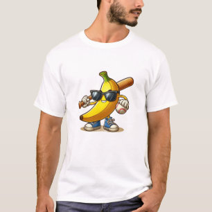 Camiseta Bananas Cuestas Con Bate De Béisbol Para El Béisbo