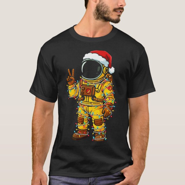 Camiseta Bananaut Space Explorer - Christmas Astronaut Ligh (Anverso)