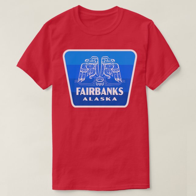 Camiseta Banca aérea Alaska Retro Azul (Diseño del anverso)