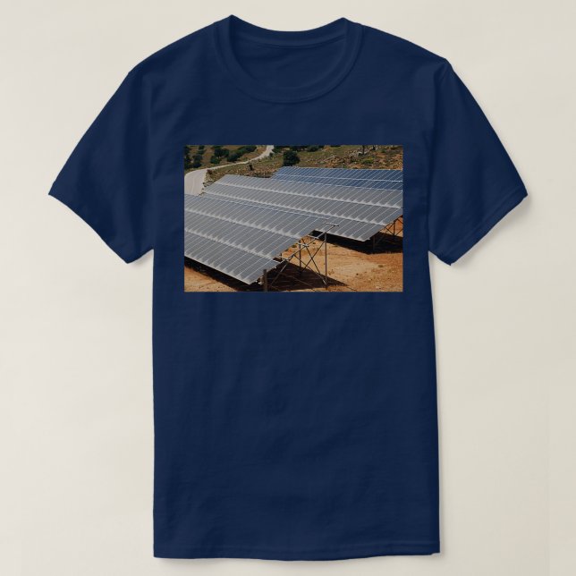 Camiseta Banco de energía solar Isla Tilos (Diseño del anverso)