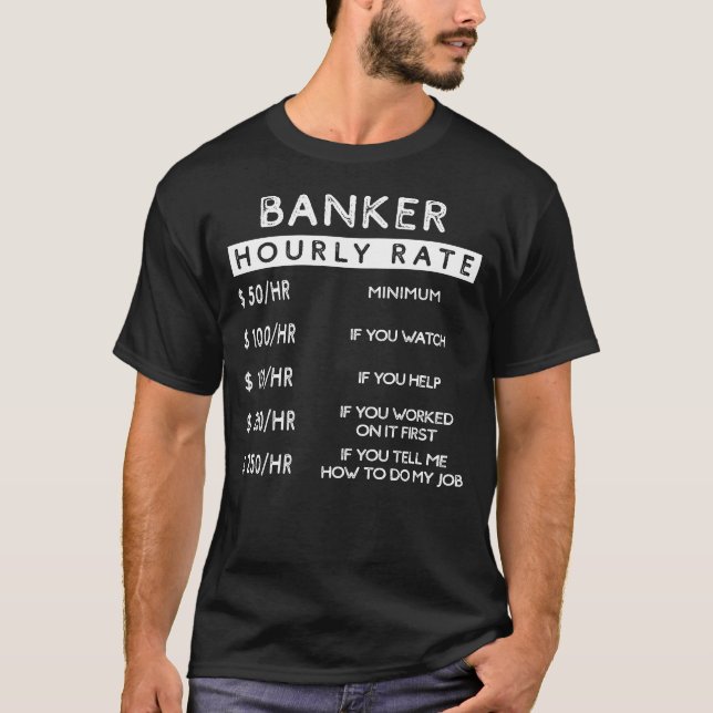 Camiseta Banco de Risas - Tee de tasas horarias para banque (Anverso)