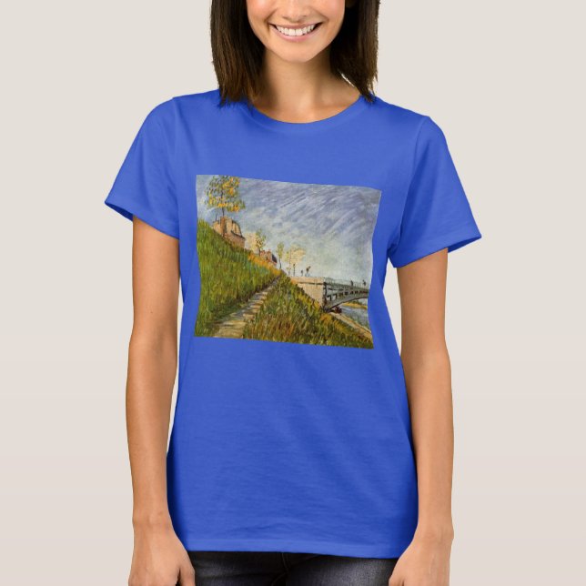 Camiseta Bancos de Sena, Pont de Clichy por Vincent van Gog (Anverso)