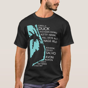 Camiseta Bancos Exteriores Nc T Obx Carolina Del Norte