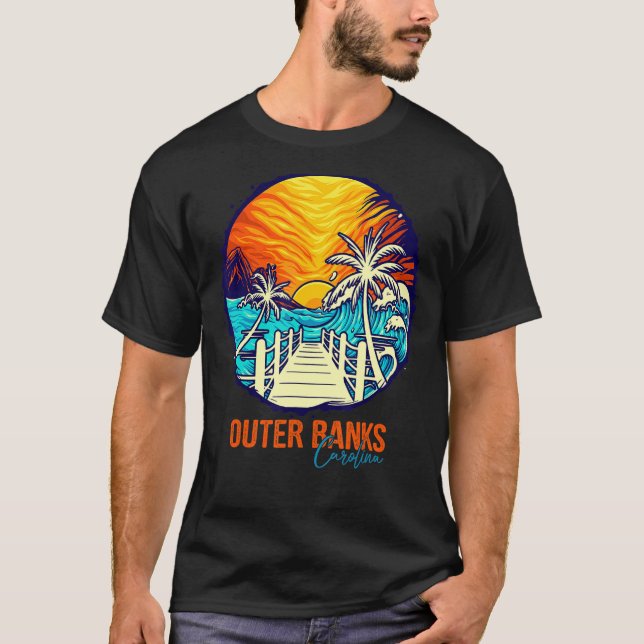 Camiseta Bancos Exteriores Sunset Matching Vacation Friends (Anverso)
