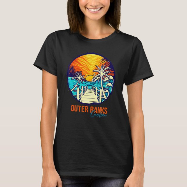Camiseta Bancos Exteriores Sunset Matching Vacation Friends (Anverso)