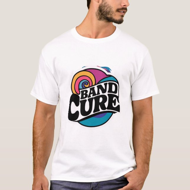 Camiseta Band Cure Sticker (Anverso)