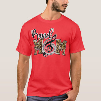 Camiseta Band Mom Impresión de Leopardo Orgullosa Mamá de l