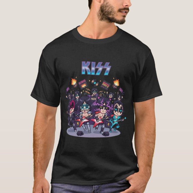 Camiseta Banda Chibi KISS – Rock 'n' Roll (Anverso)