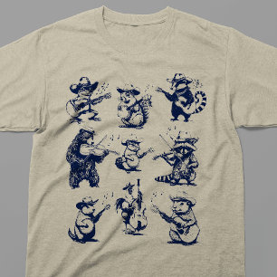 Camiseta Banda de Animales Cowboy de Música Country Bluegra