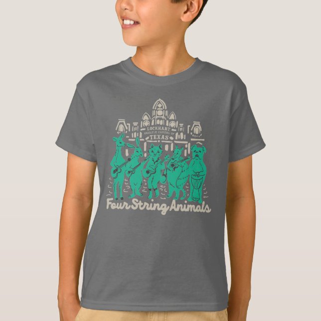 Camiseta Banda de animales de cuatro cuerdas Tee - Niños gr (Anverso)