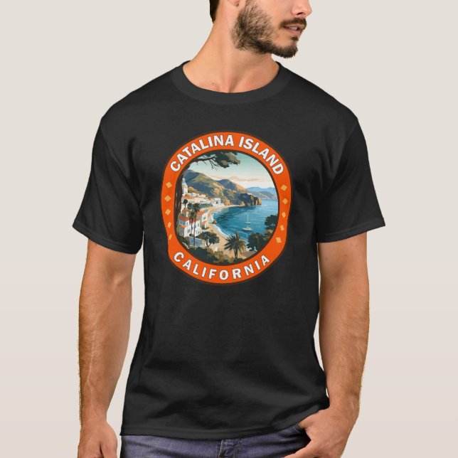 Camiseta Banda de arte de viajes de Catalina Island Califor (Anverso)