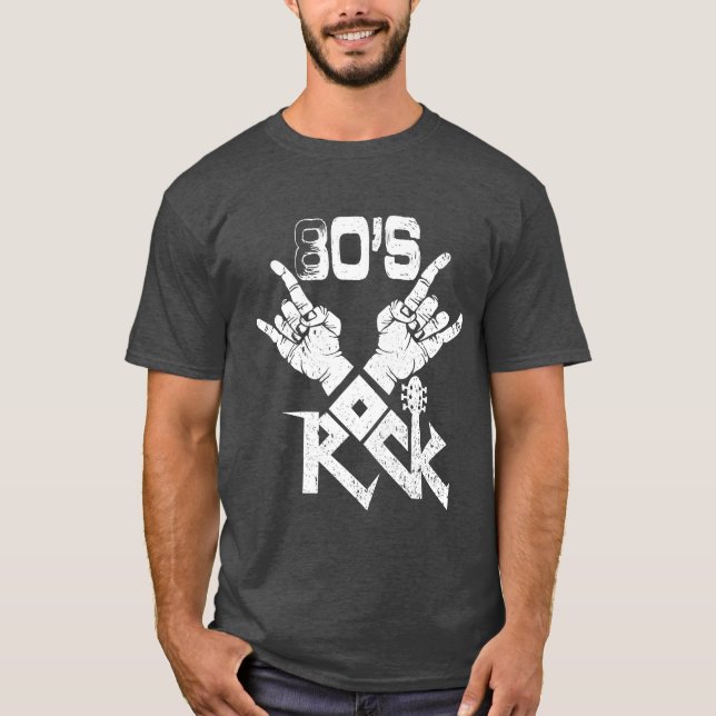 Camiseta Banda de concierto de rock de los 80 retro (Anverso)