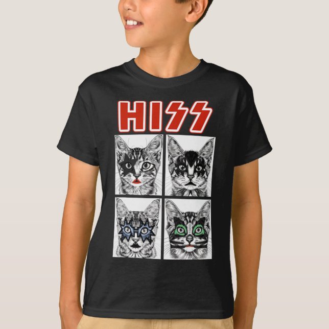 Camiseta Banda de conciertos de rock de gato retro Niños F (Anverso)