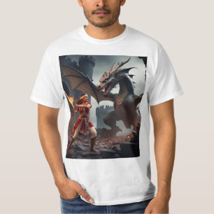 Camiseta Banda de Dragón: Caballero en las ruinas
