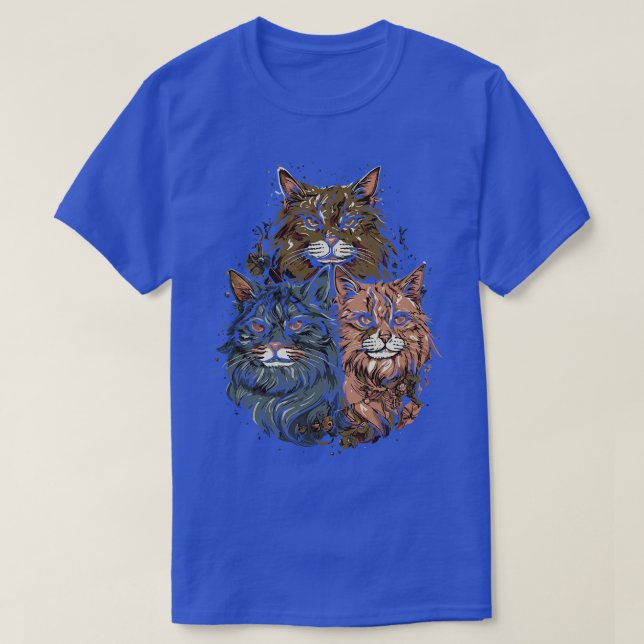 Camiseta Banda de gato Maine Coon desatada (Diseño del anverso)