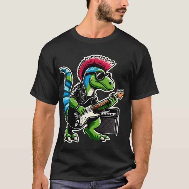Camiseta Banda de guitarra de punk Candy Dinosaur (Anverso)