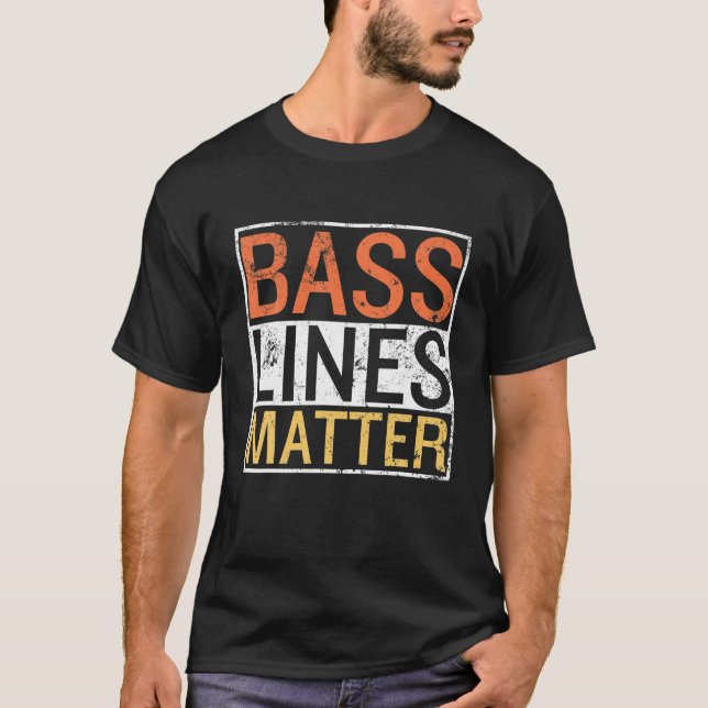Camiseta Banda de jugador de guitarrista Bassi de líneas de (Anverso)