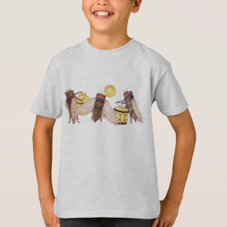 Camiseta Banda de la cigarra con el gongo, la trompeta y el