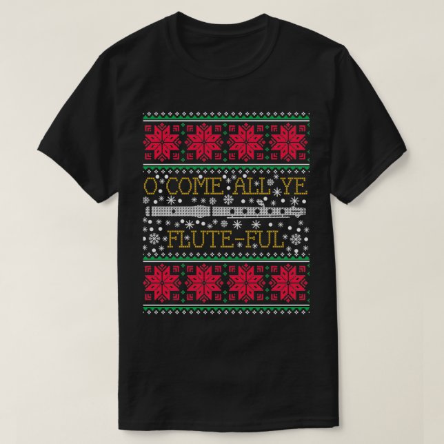 Camiseta Banda de marcha de flauta Navidades feos regalo de (Diseño del anverso)