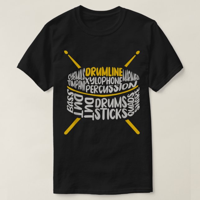 Camiseta Banda de marcha de tambores, banda escolar1 (Diseño del anverso)
