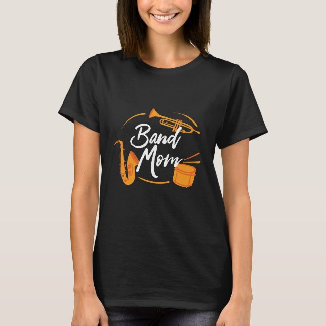 Camiseta Banda de marcha divertida escuela Band Mom (Anverso)