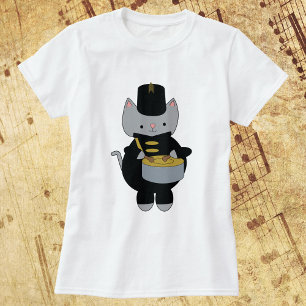 Camiseta Banda de marcha Gato Snare Drum Black Gold