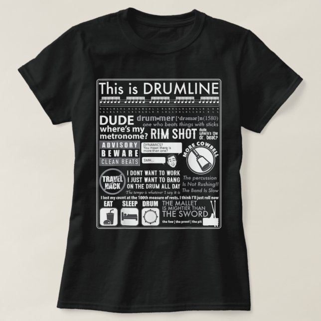Camiseta Banda De Marcha Graciosa Esta Es La Cita De Drumli (Diseño del anverso)