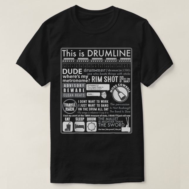 Camiseta Banda De Marcha Graciosa Esta Es La Cita De Drumli (Diseño del anverso)