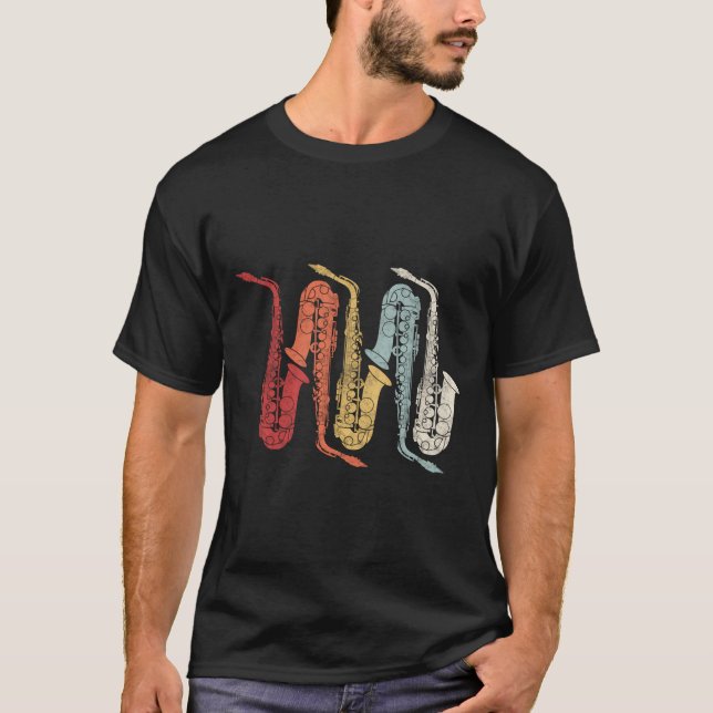 Camiseta Banda de marcha retro saxofón (Anverso)