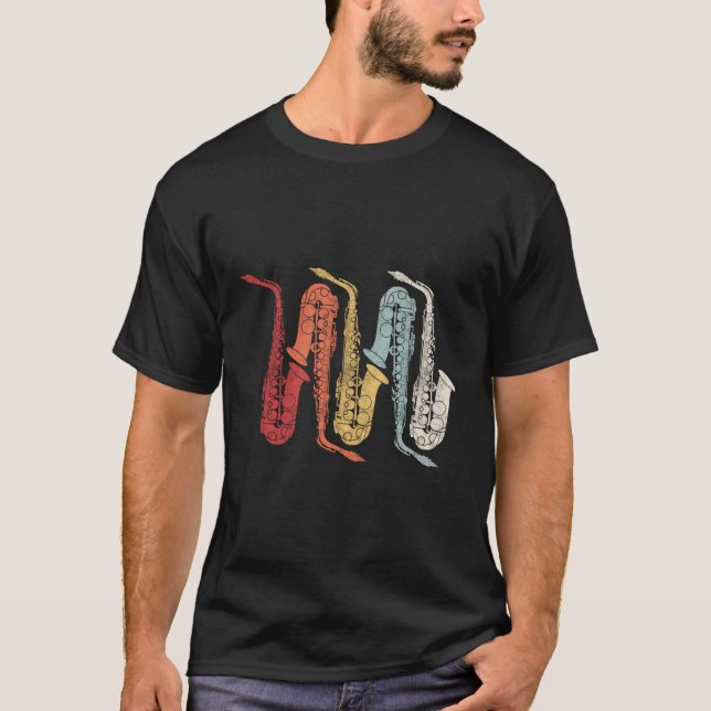 Camiseta Banda de marcha retro saxofón (Anverso)