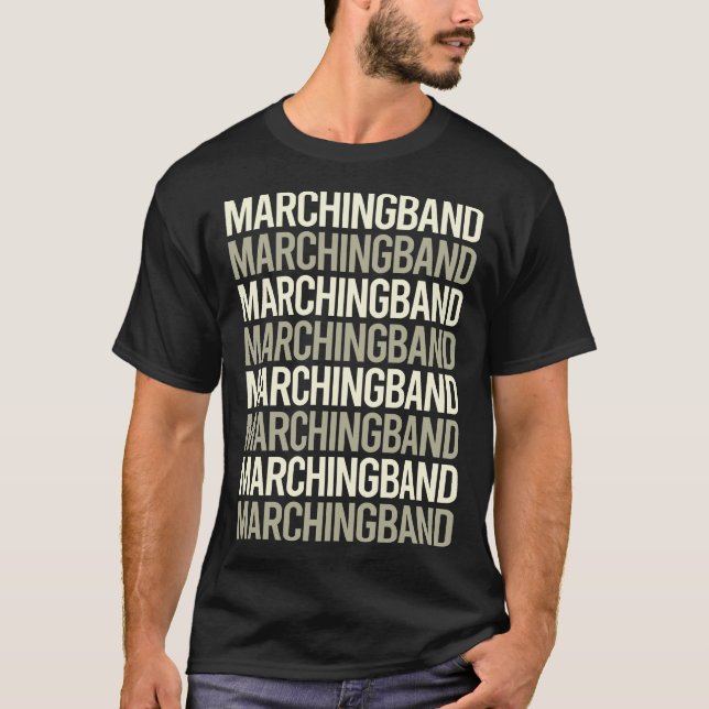 Camiseta Banda de marchas de texto blanco (Anverso)
