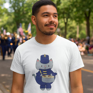 Camiseta Banda de Música Marchando Tambor Redoblante Azul M