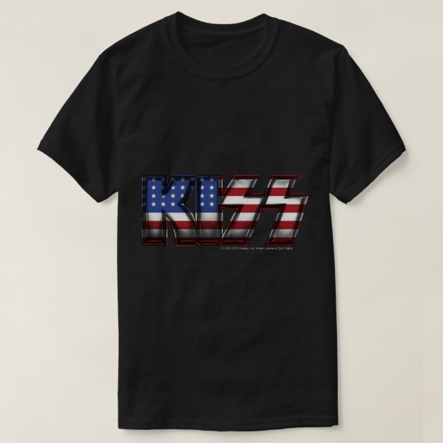 Camiseta Banda de música rock KISS ® - Bandera Metalizado d (Diseño del anverso)