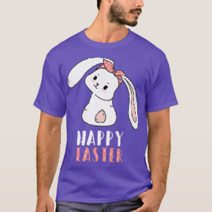 Camiseta Banda de pelo rosa de conejo conejo lindo Feliz Pa