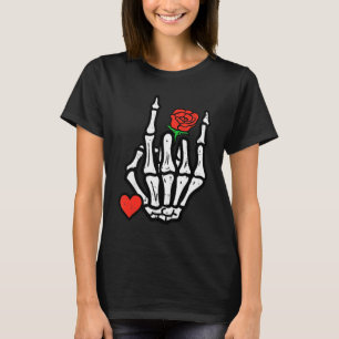 Camiseta Banda de Rock Esquelético Puntiagudo Día de San Va