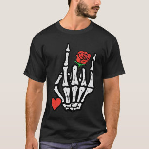 Camiseta Banda de rock esqueleto punk roquero día de San Va