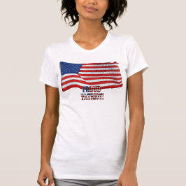 Camiseta Banda de texto de la Bandera de Estados Unidos y d