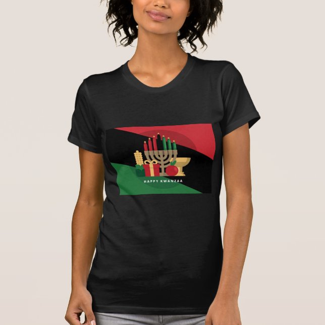 Camiseta banda diagonal Happy Kwanzaa (Anverso)