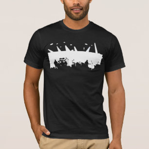Camiseta Banda en la silueta B&W del concierto de la etapa