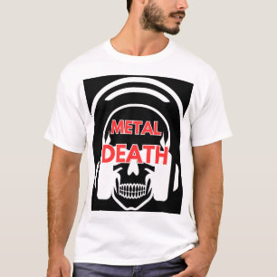 Camiseta Banda Metalizado de muerte con auriculares